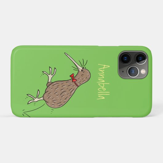 Gelukkig springkiwi met het ontwerp van de cartoon Case-Mate iPhone case (Achterkant (horizontaal))