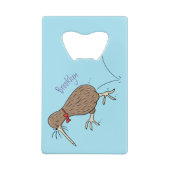 Gelukkig springkiwi met het ontwerp van de cartoon creditkaart flessenopener (Achterkant)