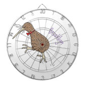 Gelukkig springkiwi met het ontwerp van de cartoon dartbord (Voorkant)
