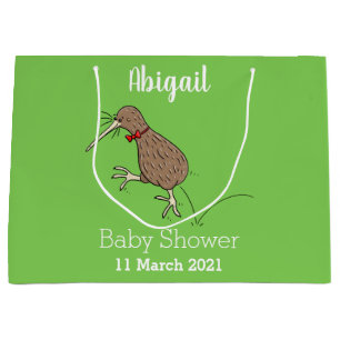 Gelukkig springkiwi met het ontwerp van de cartoon groot cadeauzakje