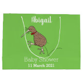 Gelukkig springkiwi met het ontwerp van de cartoon groot cadeauzakje (Achterkant)