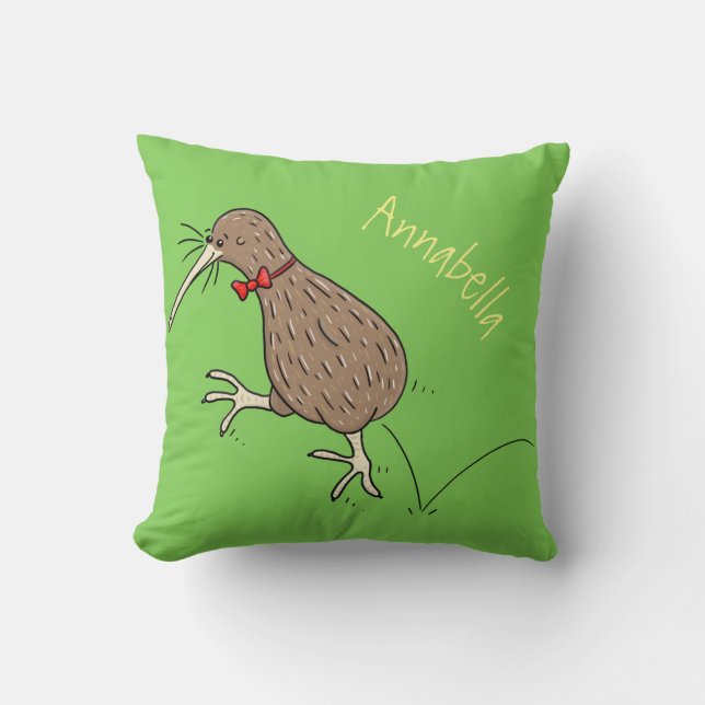 Gelukkig springkiwi met het ontwerp van de cartoon kussen (Voorkant)