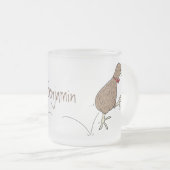 Gelukkig springkiwi met het ontwerp van de cartoon matglas koffiemok (Voorkant rechts)