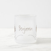 Gelukkig springkiwi met het ontwerp van de cartoon matglas koffiemok (Center)