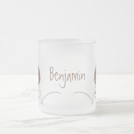 Gelukkig springkiwi met het ontwerp van de cartoon matglas koffiemok (Center)