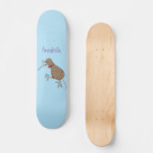 Gelukkig springkiwi met het ontwerp van de cartoon persoonlijk skateboard (Voorkant)