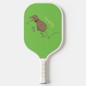 Gelukkig springkiwi met het ontwerp van de cartoon pickleball paddle (Voorkant)