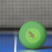 Gelukkig springkiwi met het ontwerp van de cartoon pingpongbal (Net)