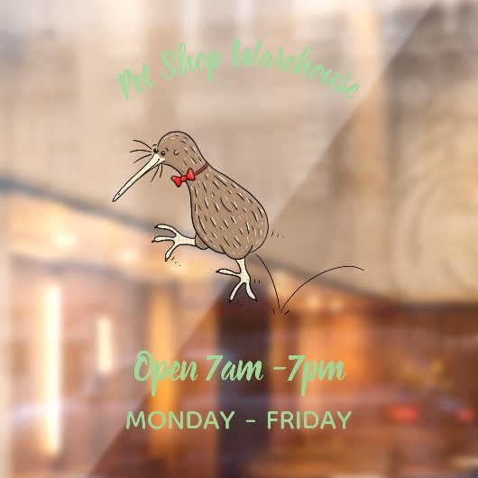 Gelukkig springkiwi met het ontwerp van de cartoon raamsticker (Vel 2)