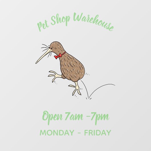 Gelukkig springkiwi met het ontwerp van de cartoon raamsticker (Vel)