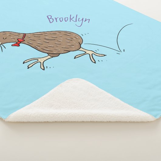 Gelukkig springkiwi met het ontwerp van de cartoon sherpa deken (3/4)