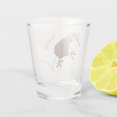Gelukkig springkiwi met het ontwerp van de cartoon shot glas (Achterkant)