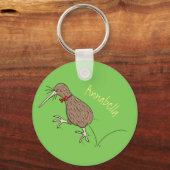 Gelukkig springkiwi met het ontwerp van de cartoon sleutelhanger (Voorkant)