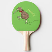 Gelukkig springkiwi met het ontwerp van de cartoon tafeltennisbatje (Achterkant)
