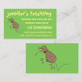 Gelukkig springkiwi met het ontwerp van de cartoon visitekaartje (Voorkant / Achterkant)