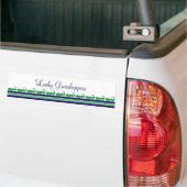 Gelukkig sprinkhaan gestreepte bumpersticker (Op Truck)