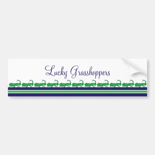 Gelukkig sprinkhaan gestreepte bumpersticker (Voorkant)