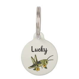 Gelukkig sprinkhaan huisdier ID-label Huisdierpenning