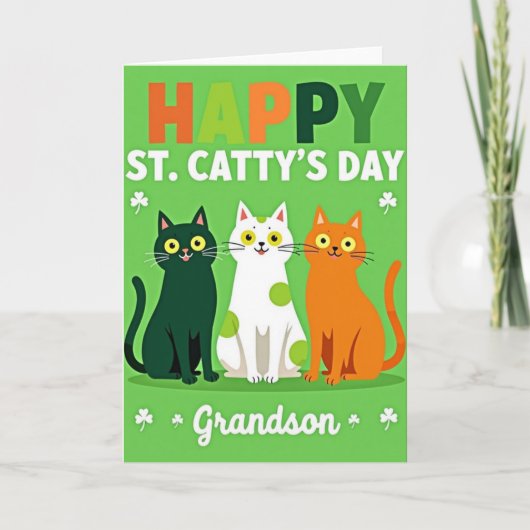 Gelukkig St. Cattys-dag Kleinzoon Kaart (Voorkant)