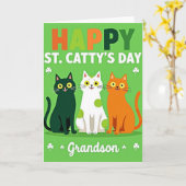 Gelukkig St. Cattys-dag Kleinzoon Kaart (Gele Bloem)