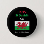 Gelukkig St David's Dag Dydd Gŵyl Dewi Hapus Ronde Button 5,7 Cm (Voorkant)