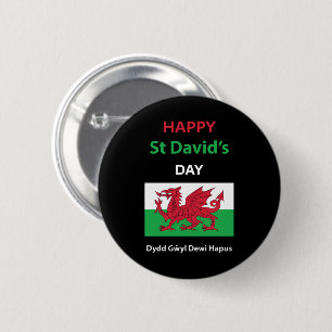 Gelukkig St David's Dag Dydd Gŵyl Dewi Hapus Ronde Button 5,7 Cm