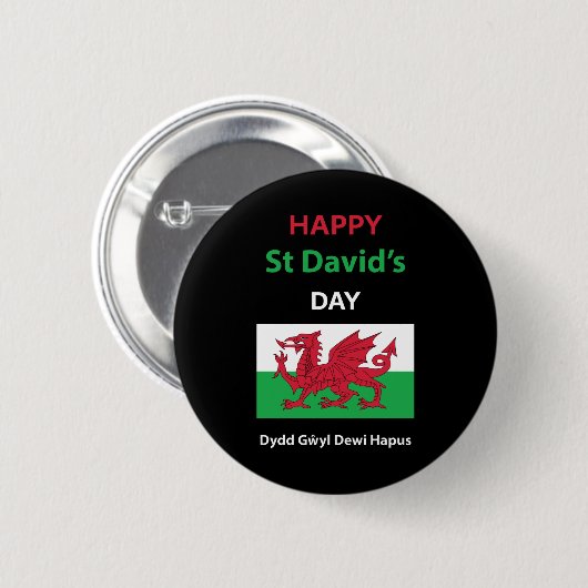 Gelukkig St David's Dag Dydd Gŵyl Dewi Hapus Ronde Button 5,7 Cm (Voorkant /achterkant)
