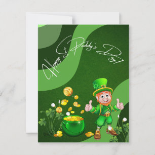 Gelukkig St. Paddys Dag Leprechaun Vakantiebord Feestdagenkaart