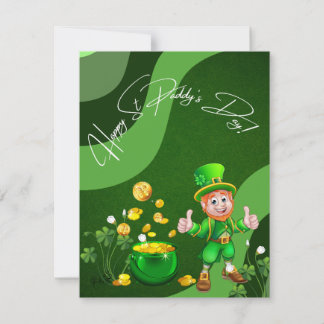 Gelukkig St. Paddys Dag Leprechaun Vakantiebord Feestdagenkaart