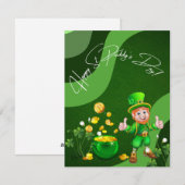 Gelukkig St. Paddy's Day Kabouter Vakantiedagkaart Feestdagenkaart (Voorkant / Achterkant)