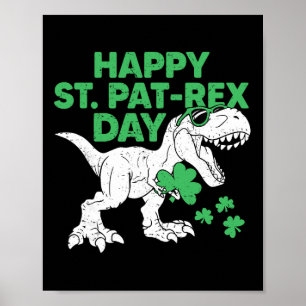 Gelukkig St Pat Rex-dag T-shirt St Patricks-dinosa Poster