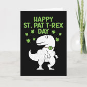 Gelukkig St. Pat T-Rex Patrick's Day Grappige Dino Kaart (Voorkant)
