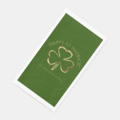 Gelukkig St. Patrick Groen en Goud Klaverblad Servet (Hoek)