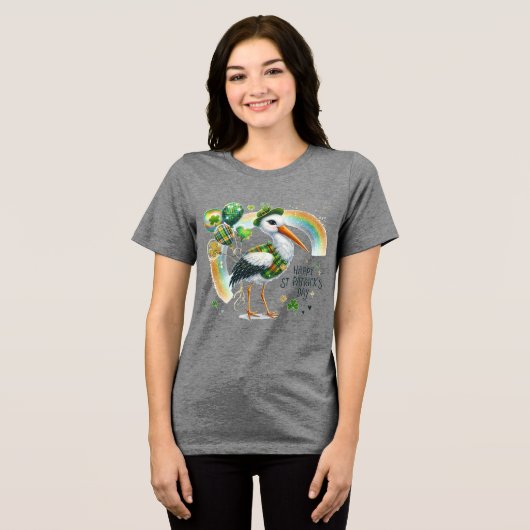 Gelukkig St. Patrick’s Vrouwen Tri-Blend Shirt (Voorkant volledig)