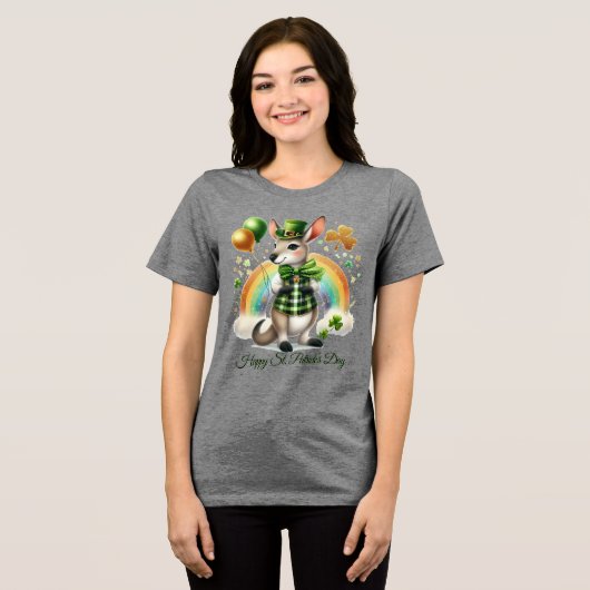 Gelukkig St. Patrick’s Vrouwen Tri-Blend Shirt (Voorkant volledig)