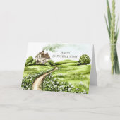 Gelukkig St. Patrick's Dag Kaart | Aquarel Iers Co (Voorkant)