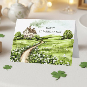 Gelukkig St. Patrick's Dag Kaart   Aquarel Iers Co