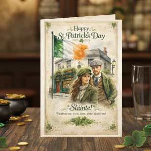 Gelukkig St. Patrick's Dag kaart Vintage Iers