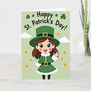 Gelukkig St. Patrick's Dag Meisjeskaart Kaart