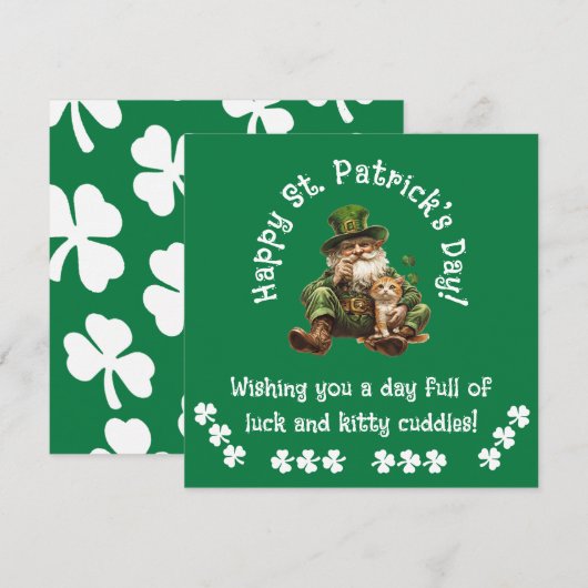 Gelukkig St. Patrick's Dag Wenskaart  Feestdagenkaart (Voorkant / Achterkant)