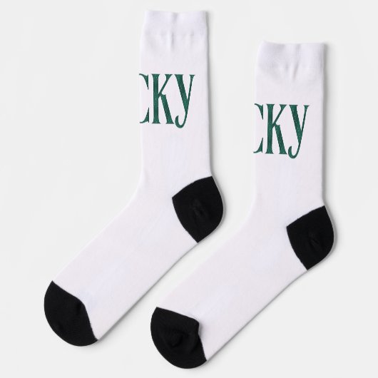 Gelukkig St. Patrick's Day Argyle Patroon Tekst Sokken (Links)