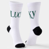Gelukkig St. Patrick's Day Argyle Patroon Tekst Sokken (Gebogen)