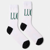 Gelukkig St. Patrick's Day Argyle Patroon Tekst Sokken (Rechts)