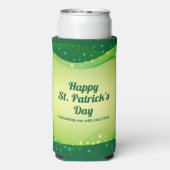 Gelukkig St. Patrick's Day Custom Green Sparkle Pa Seltzer Blikjeskoeler (Seltzer Achterkant)