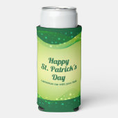 Gelukkig St. Patrick's Day Custom Green Sparkle Pa Seltzer Blikjeskoeler (Seltzer Voorkant)