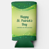 Gelukkig St. Patrick's Day Custom Green Sparkle Pa Seltzer Blikjeskoeler (Voorkant)
