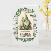 Gelukkig St. Patrick's Day. Cute Irish Gnomes Kaart (Gele Bloem)