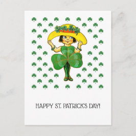 Gelukkig St. Patrick's Day. Cute Little Irish Girl Briefkaart