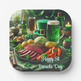 Gelukkig St. Patrick's Day diner papieren bord