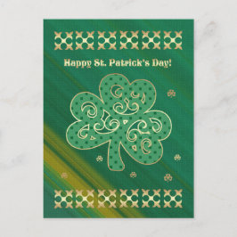 Gelukkig St. Patrick's Day. Elegant Gold Shamrock Briefkaart